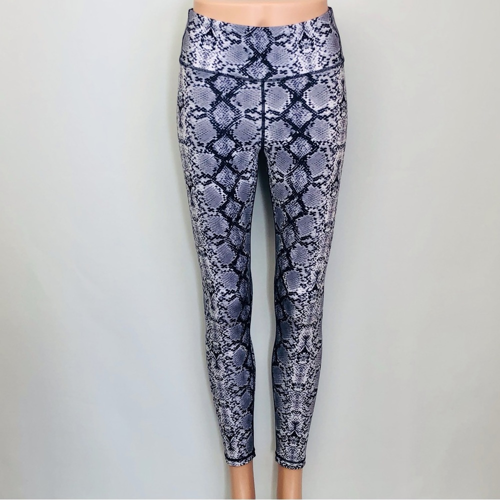 Nicole Miller Sports Purple Snakeskin Print Leggings - Picture 3 of 16